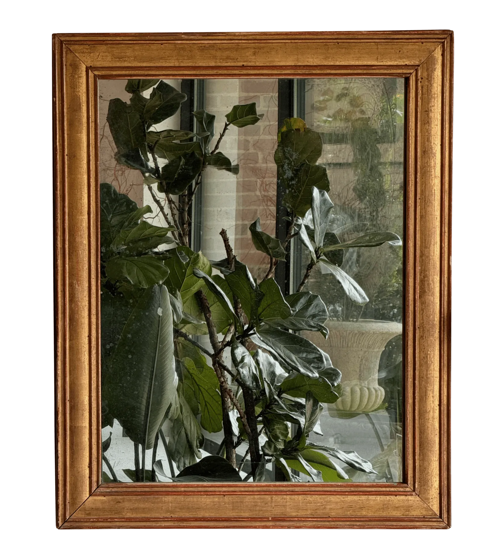 French 18th Century Directoire Gilded Rectangular Mirror, Red undertones, Original Mirror Plate
