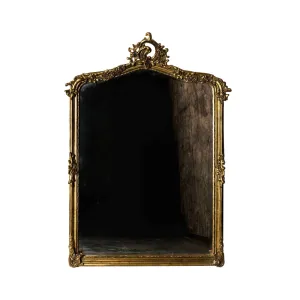 French Henri Hand-Carved Beveled Mirror in Hand Gilt Frame