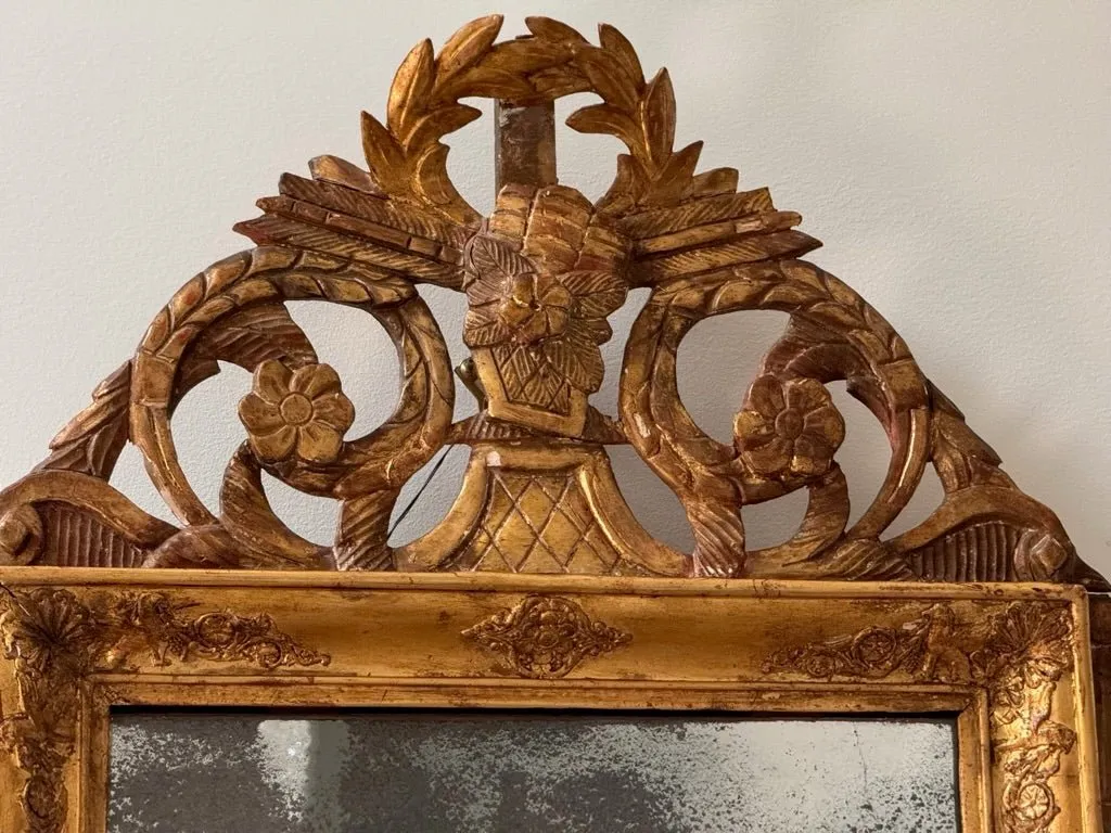 French Provincial Carved Gilt Mirror