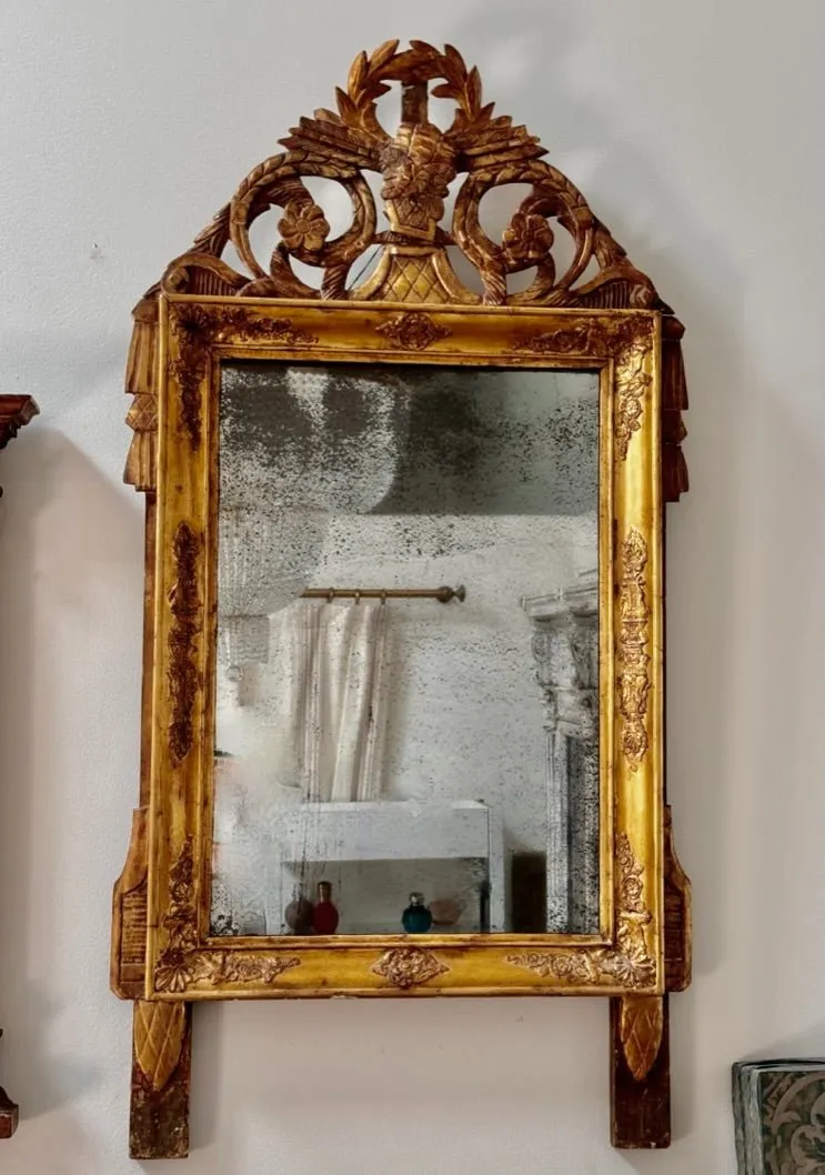 French Provincial Carved Gilt Mirror