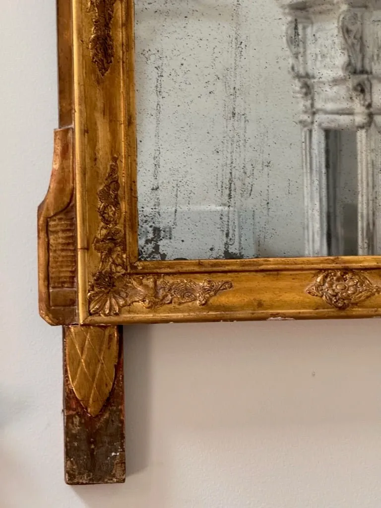 French Provincial Carved Gilt Mirror