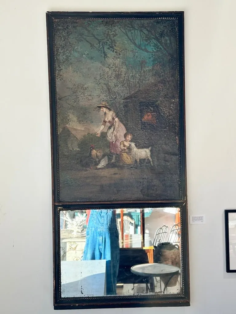 French Trumeau Mirror with Pastoral Scene, c. 1790