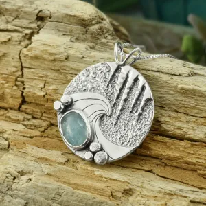 Frosted Shoreline Aquamarine Wonderland Pendant No. 2