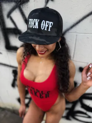 FUCK OFF BLACK CAMO HAT