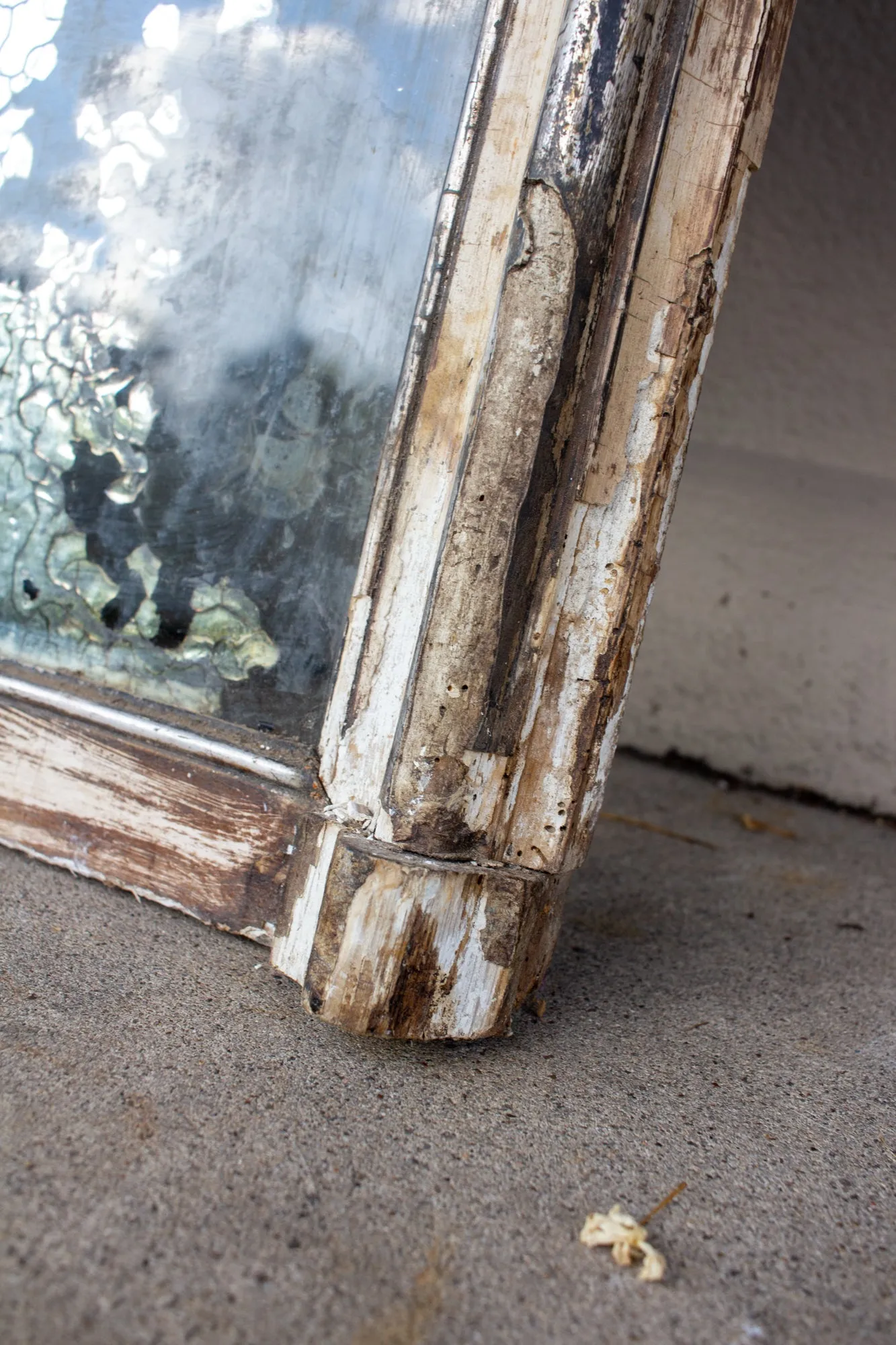 Full Length Antique French Louis XV Style Silver Gilt Trumeau Mirror