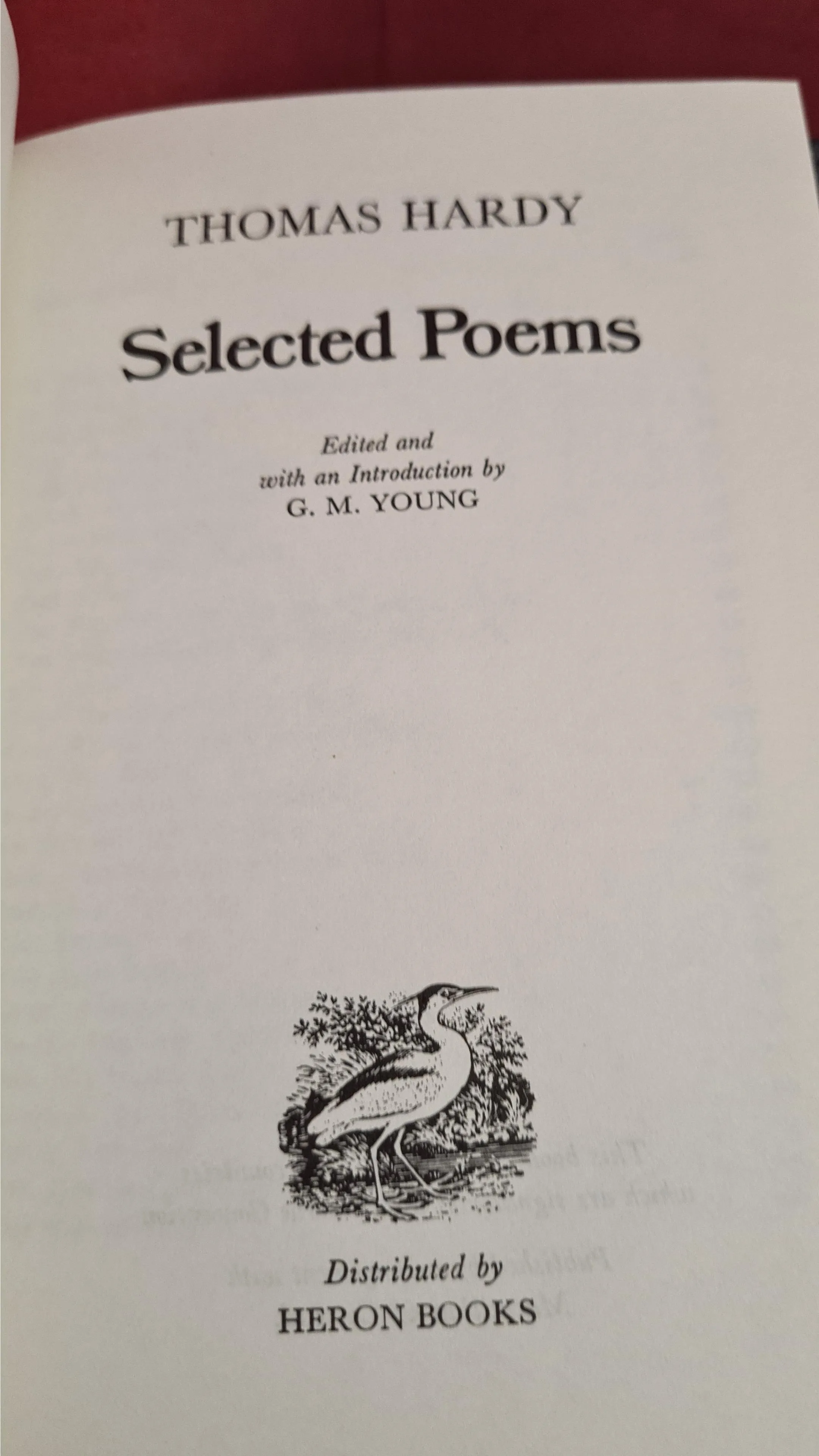 G M Young - Thomas Hardy Selected Poems, Heron Books