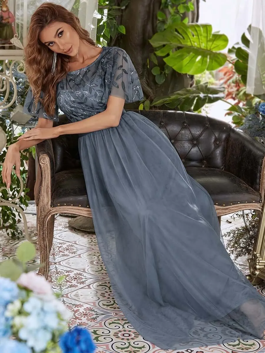 Georgia tulle bridesmaid dress in Dusky Navy s26 Express NZ wide