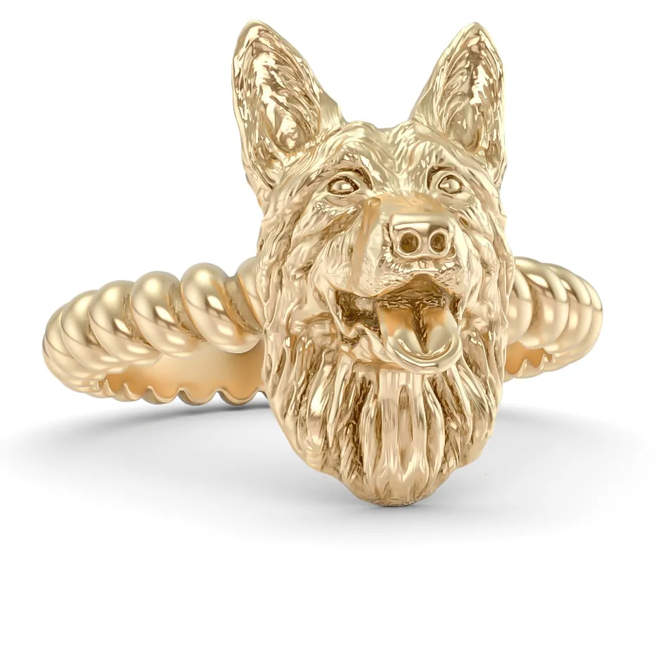 German Shepherd Breed Twisted Wire Rope Ring