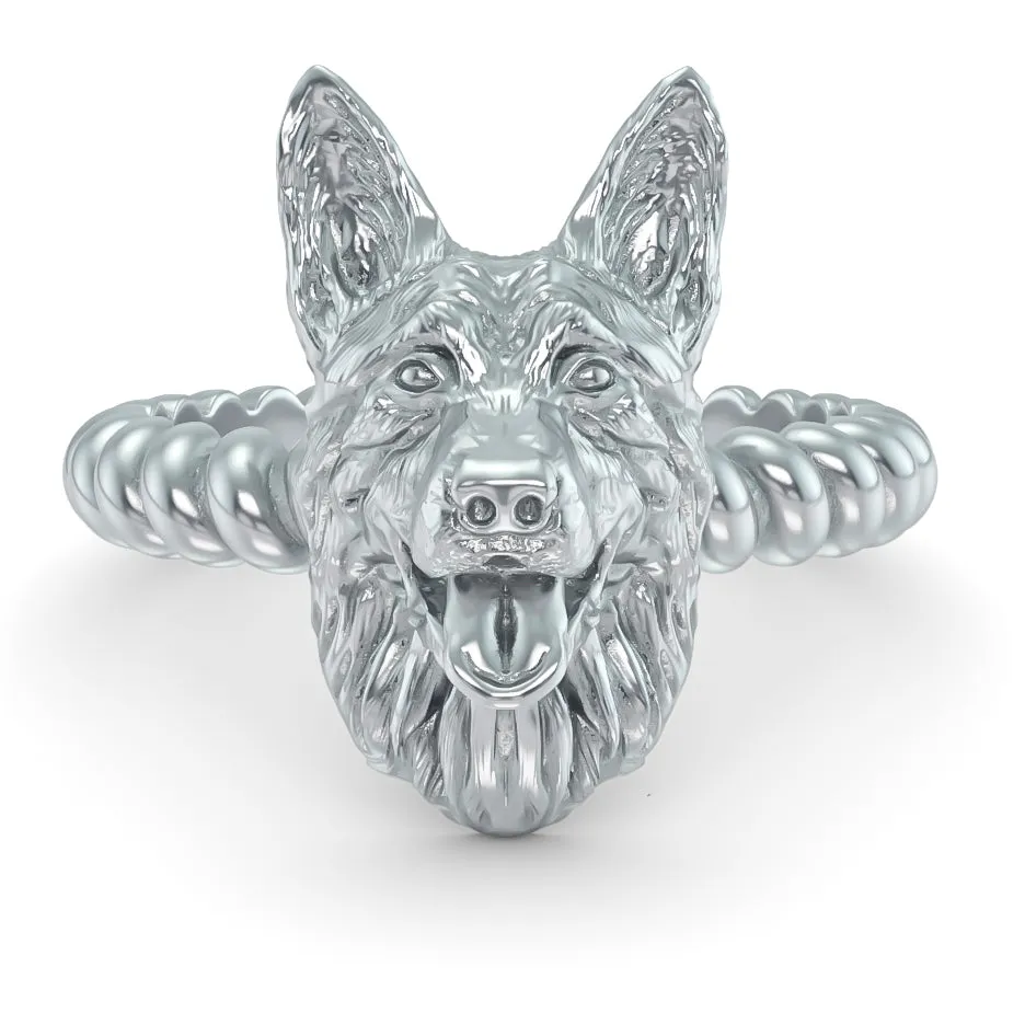 German Shepherd Breed Twisted Wire Rope Ring