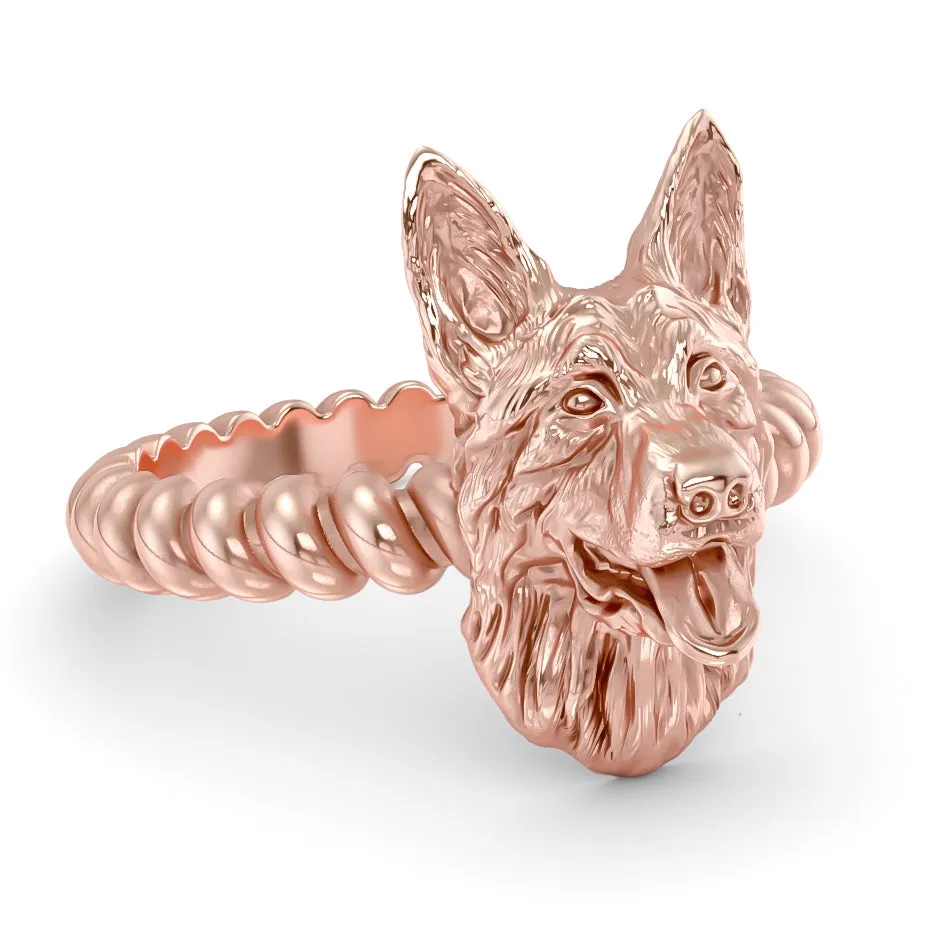 German Shepherd Breed Twisted Wire Rope Ring