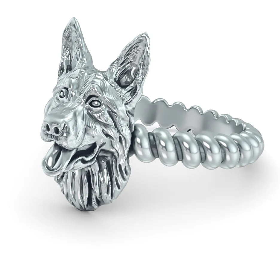 German Shepherd Breed Twisted Wire Rope Ring