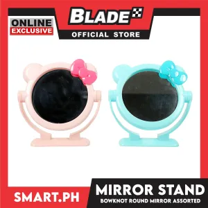 Gifts Round Mirror Stand with Ribbon Design Big Size (Assorted Colors)