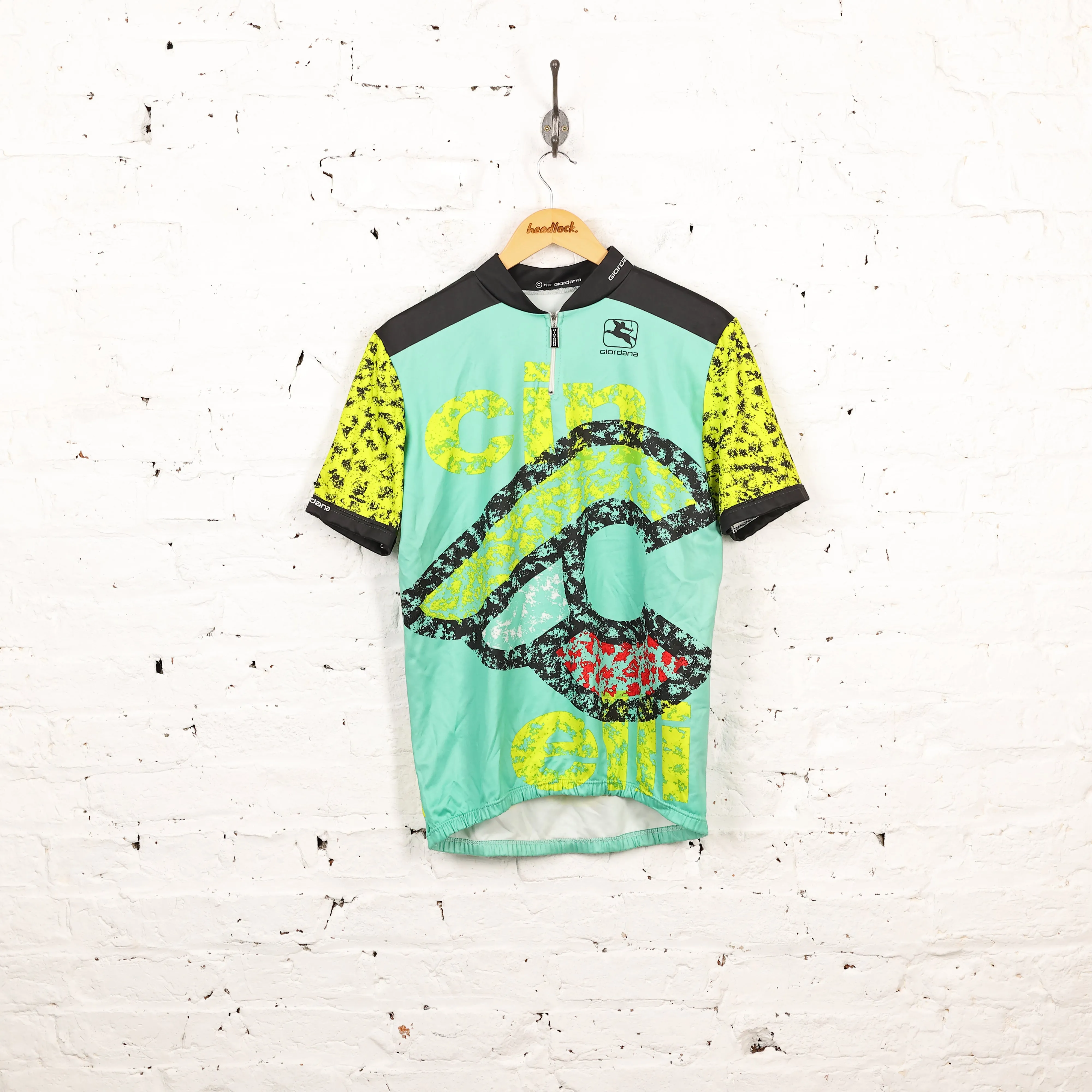 Giordana Patterned Cycling Top Jersey - Green - L
