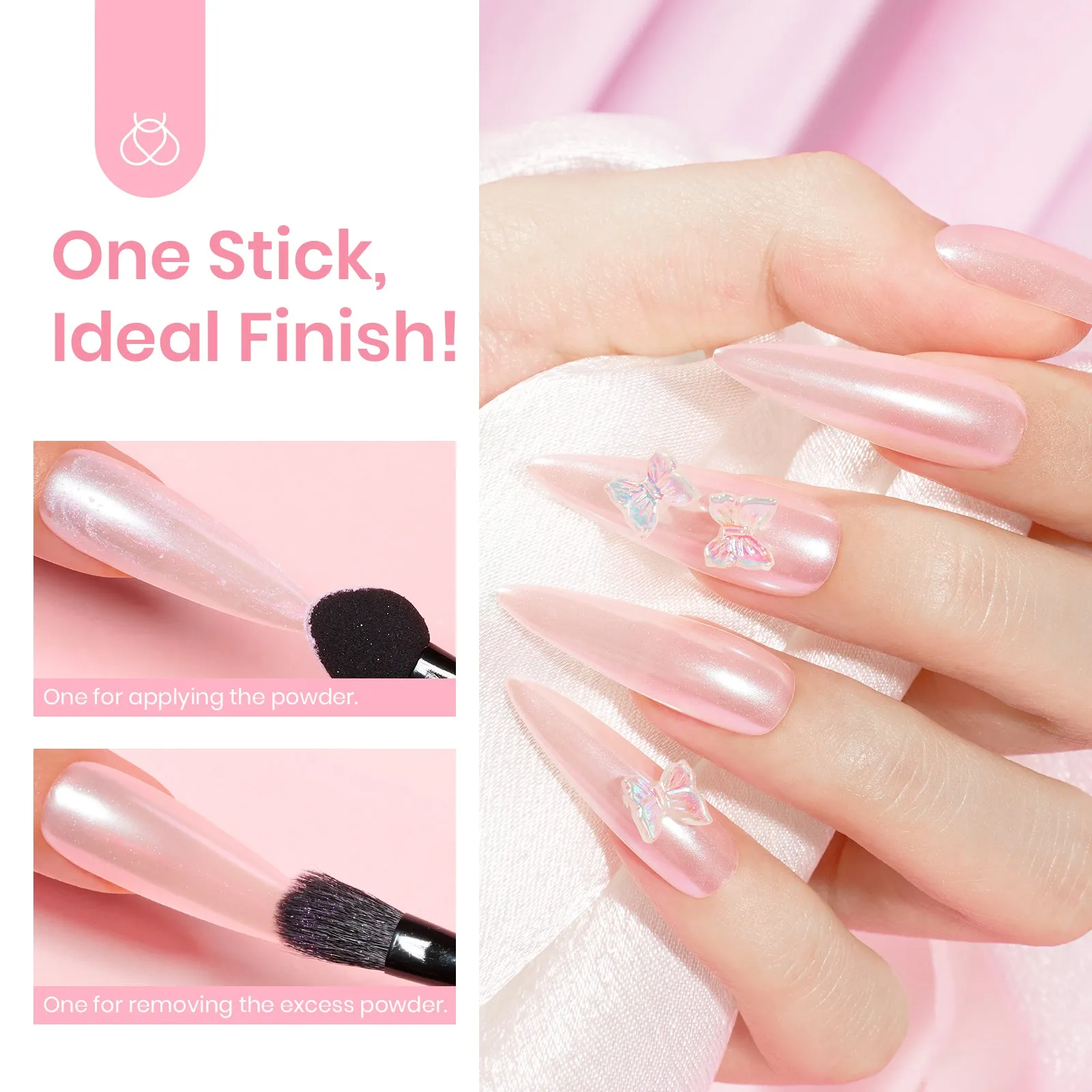 Glazed Donut Chrome Nail Powder
