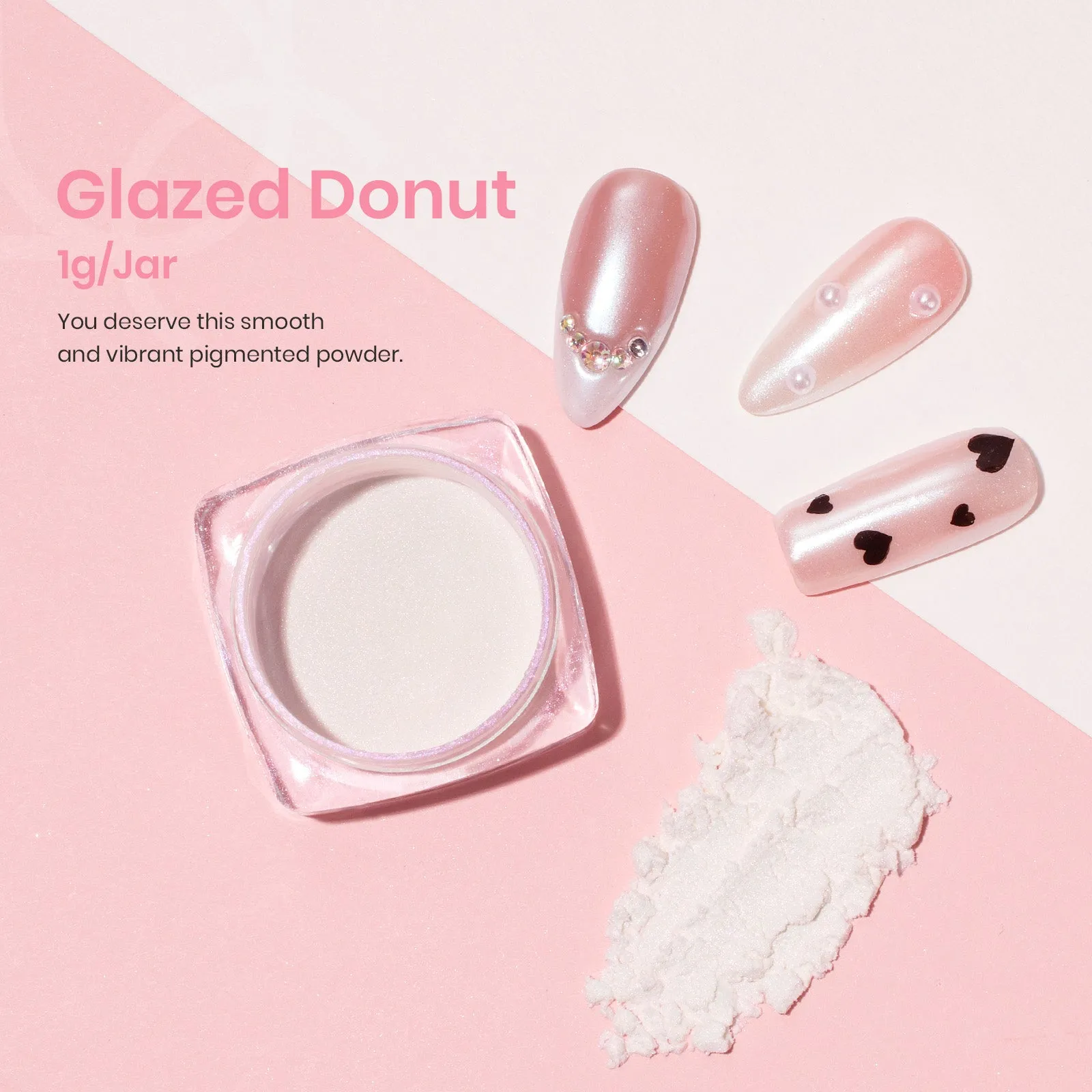 Glazed Donut Chrome Nail Powder