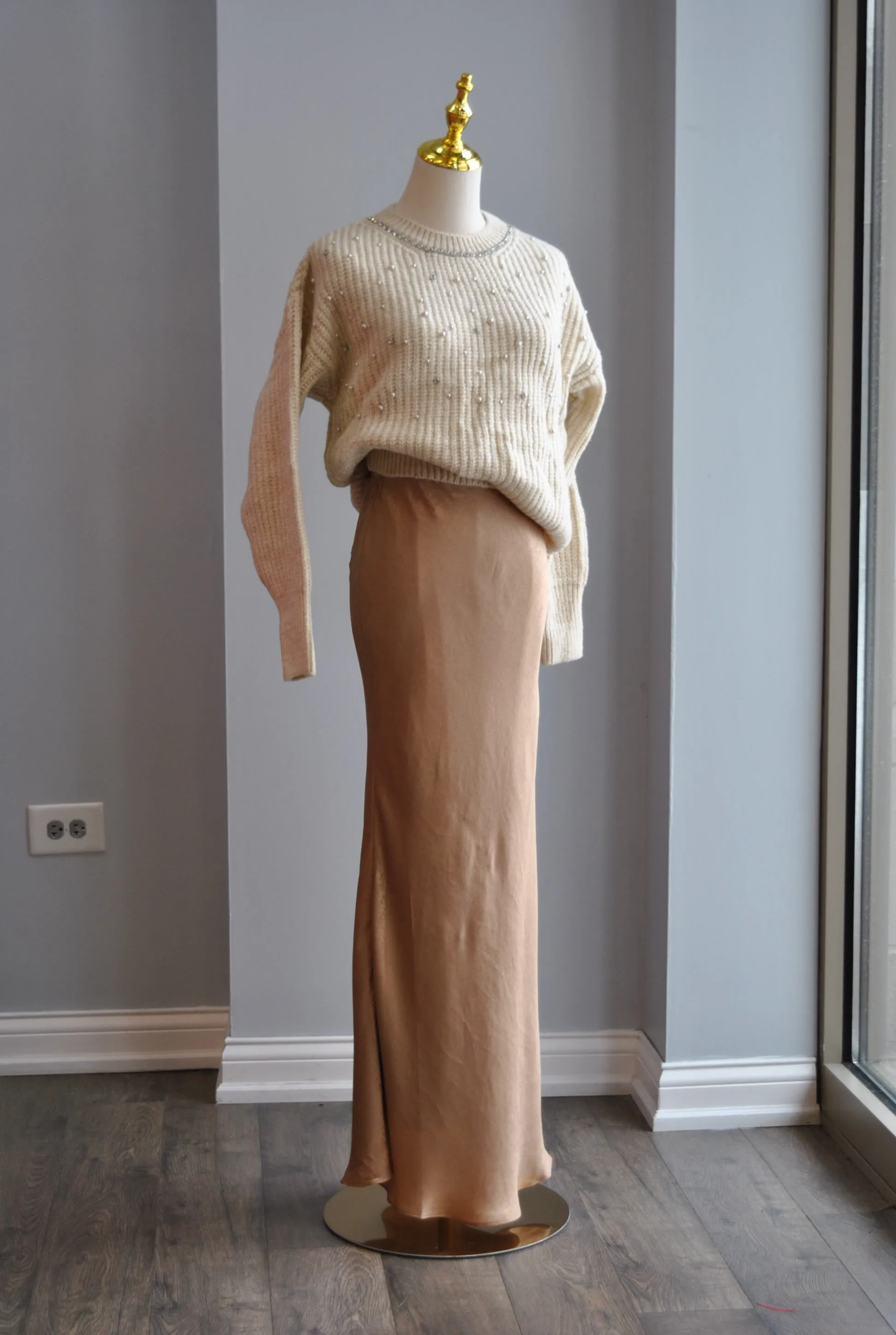 GOLD SILKY SKIRT