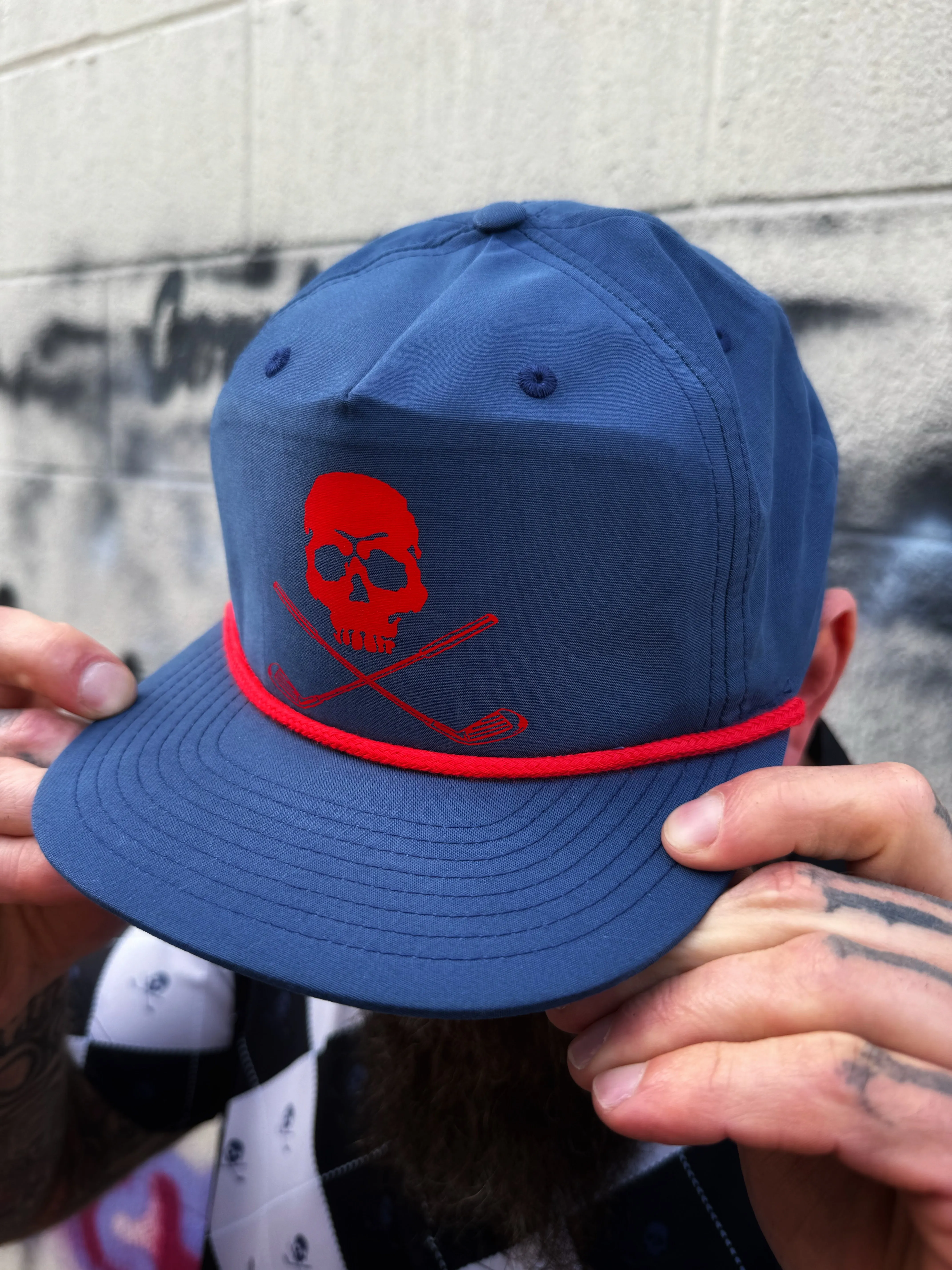 GOLF SKULL NAVY HAT