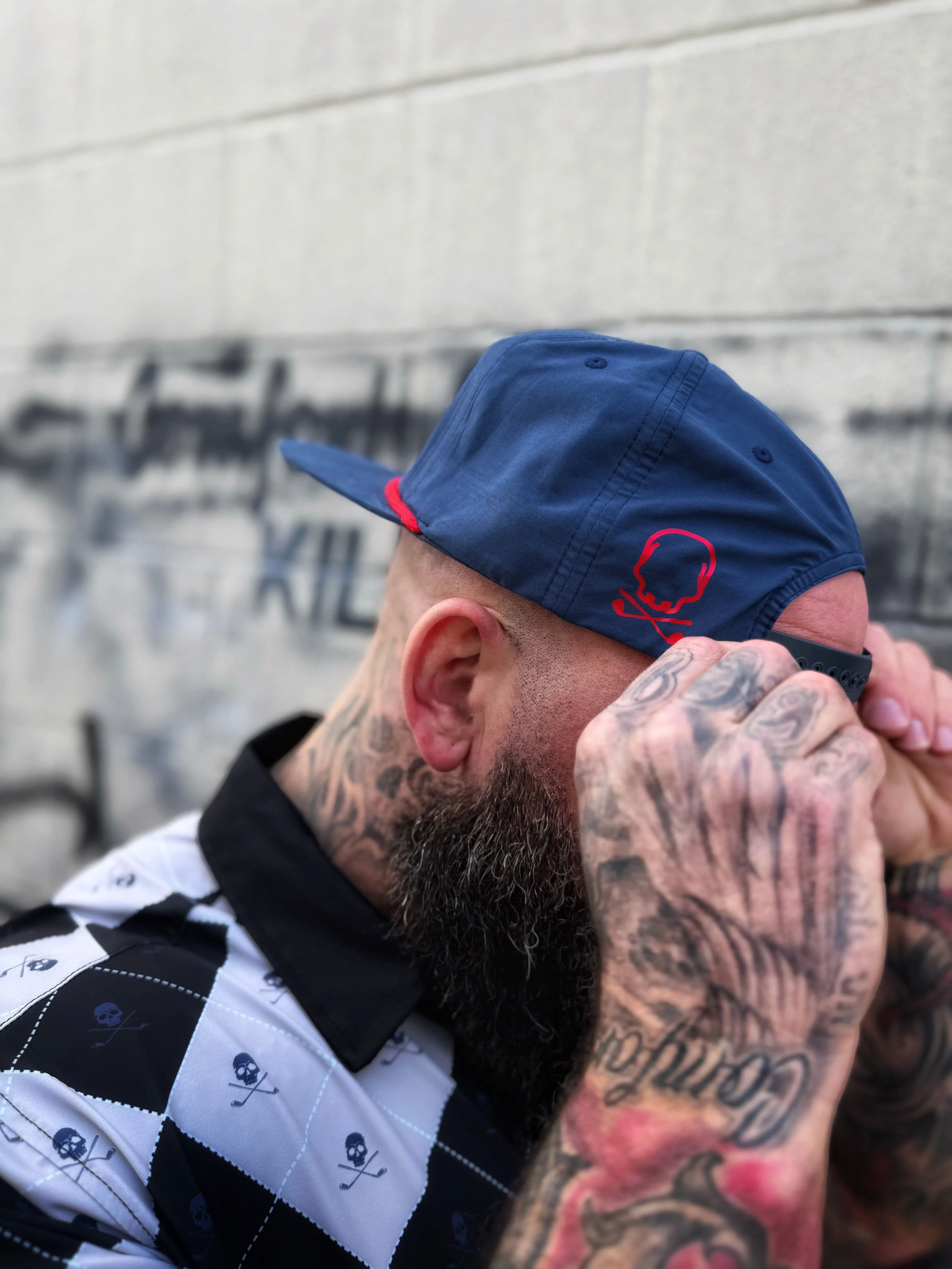 GOLF SKULL NAVY HAT