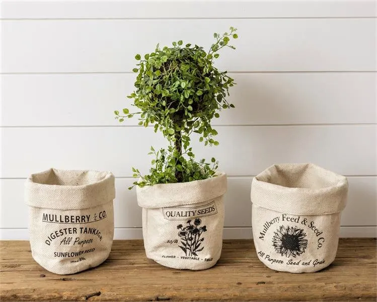 Grain Sack Planter Bags