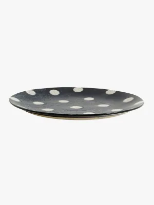 Grainy Porcelain Spot Lunch Plate - Dark Blue/Sand