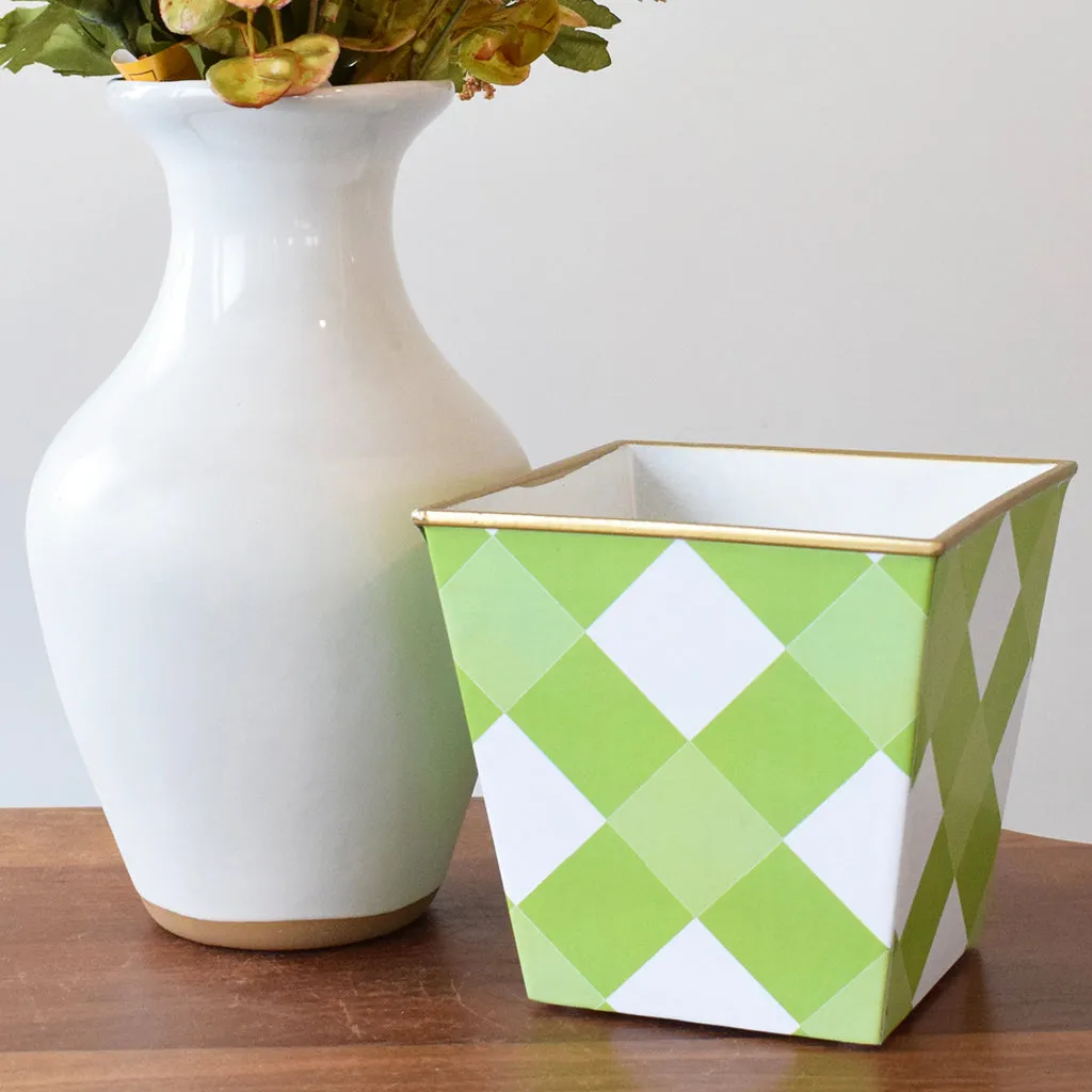Green Buffalo Check Patterned Candle