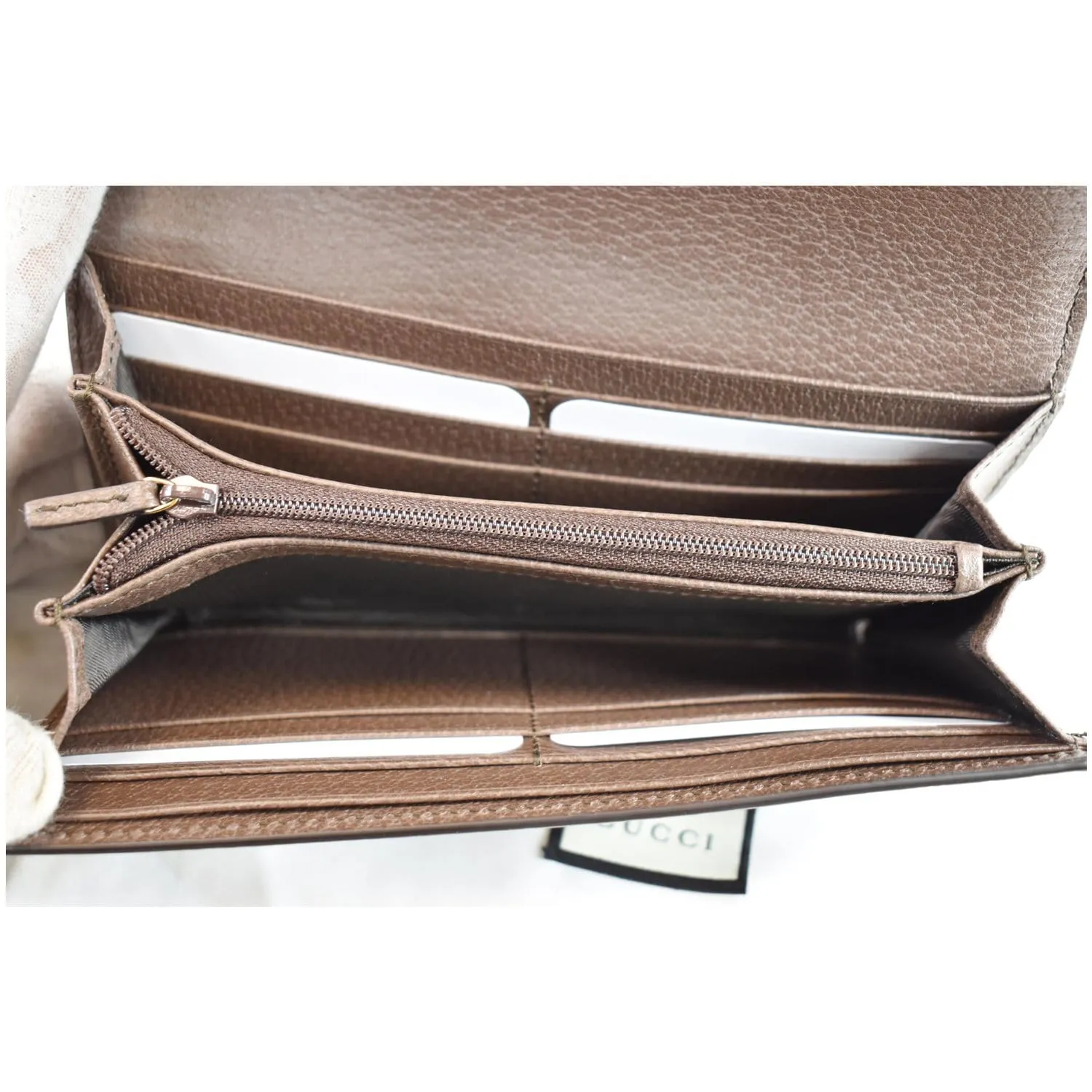 GUCCI Ophidia GG Continental Supreme Canvas Wallet Beige 523153