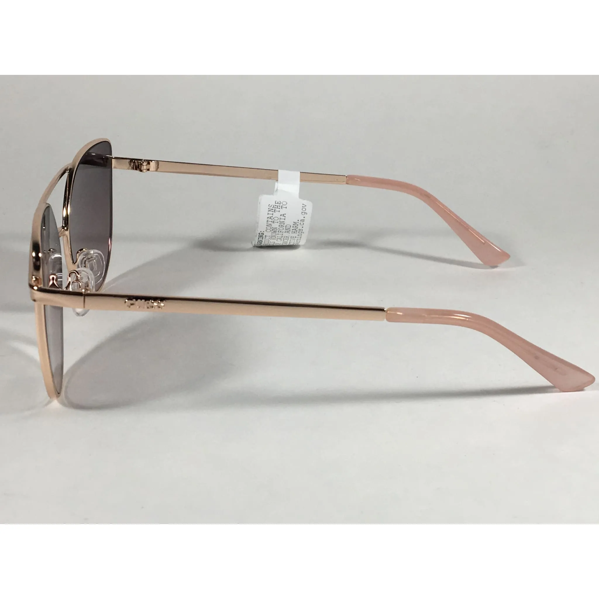 Guess Cat Eye Sunglasses Nude Peach Rose Gold Metal Silver Mirror Lens GF0332 28T
