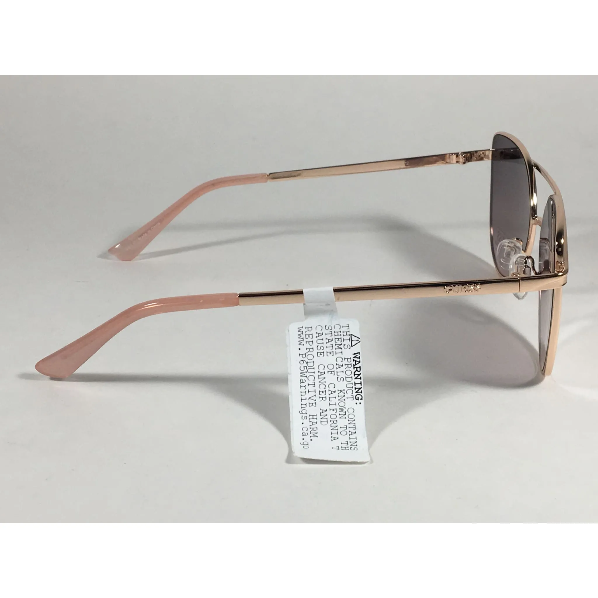 Guess Cat Eye Sunglasses Nude Peach Rose Gold Metal Silver Mirror Lens GF0332 28T