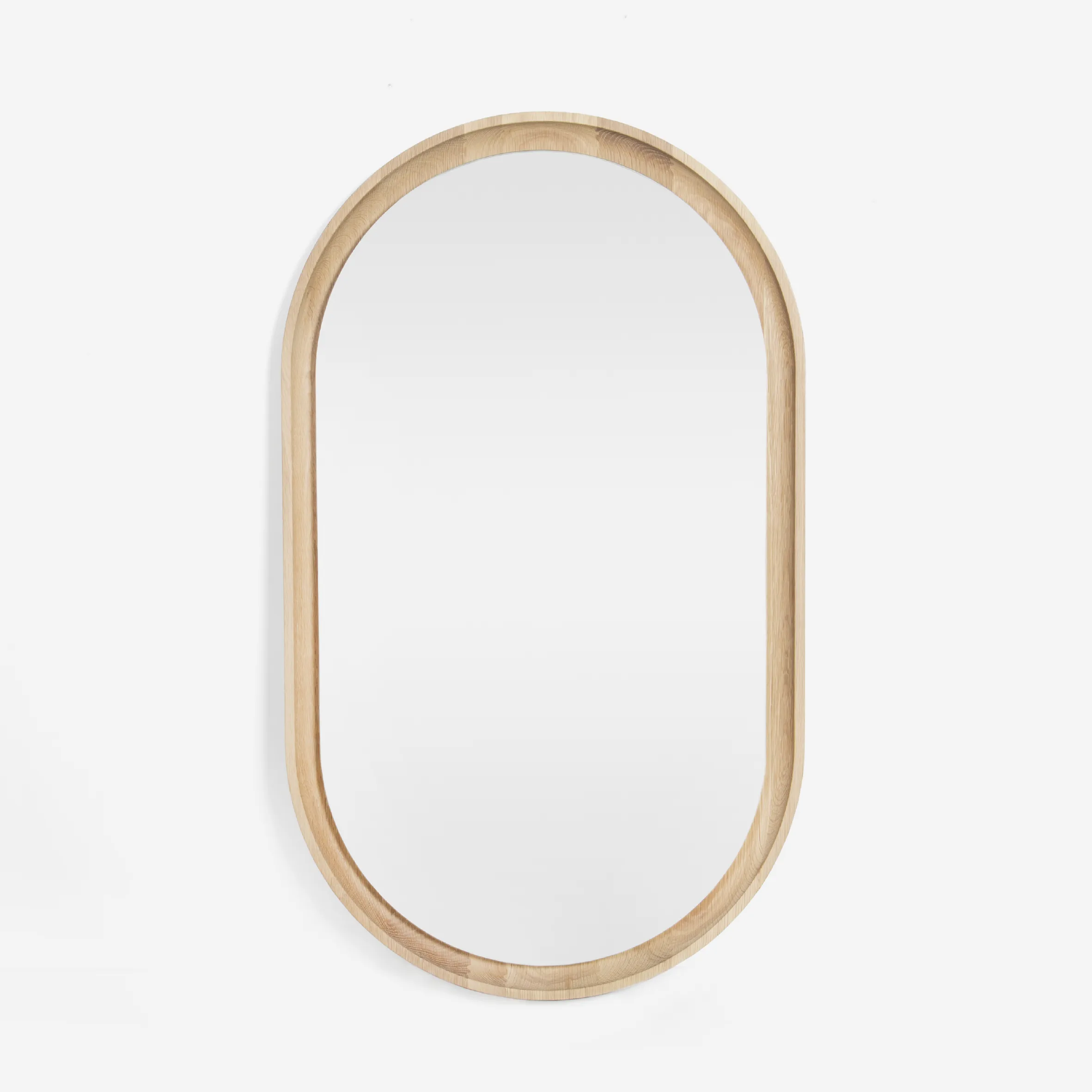 Halo Solid Oak Pill Mirror (with LED)