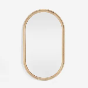 Halo Solid Oak Pill Mirror (with LED)