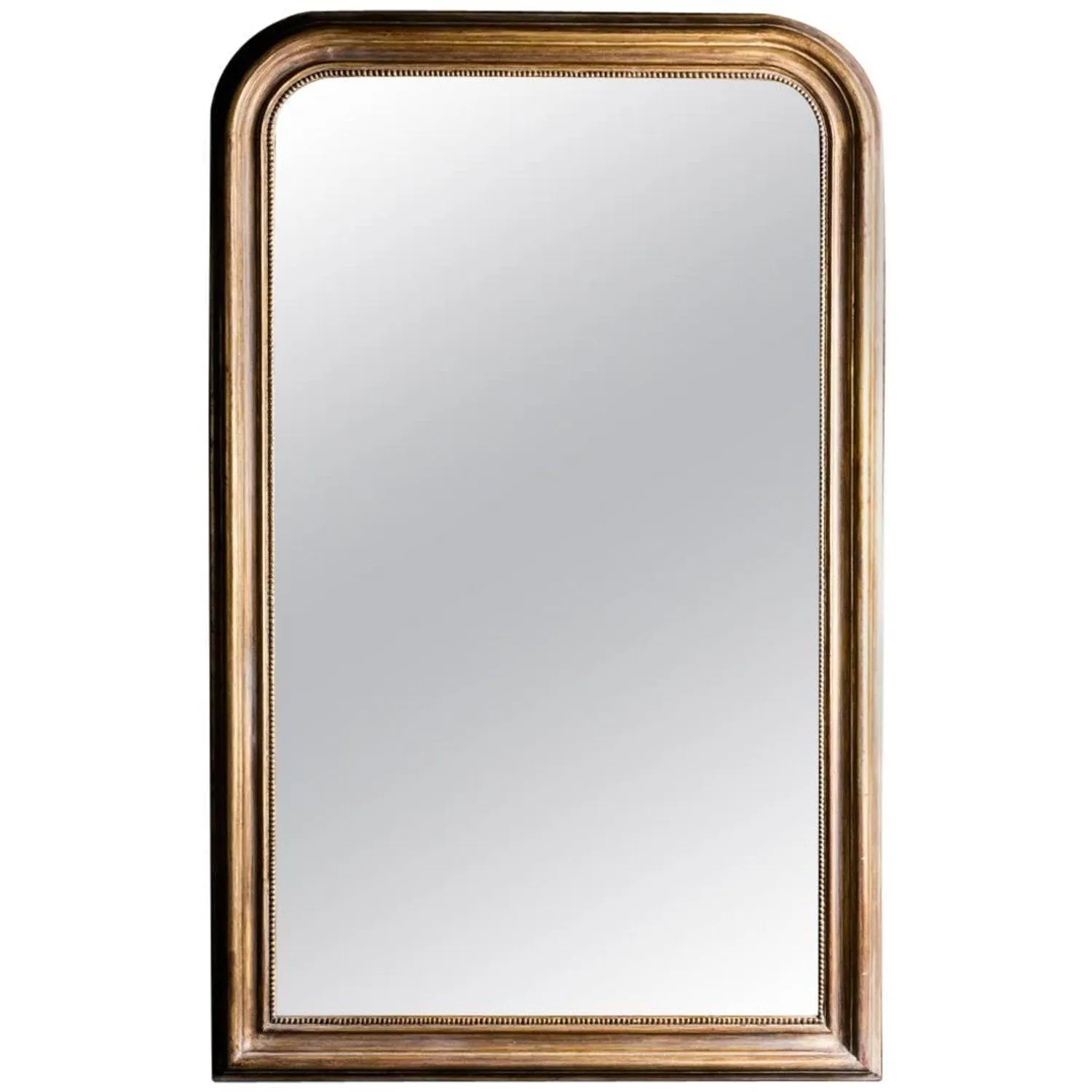 Hand-Carved Napoleon III Style Gilt Louis Philippe Beveled Mirror - Large