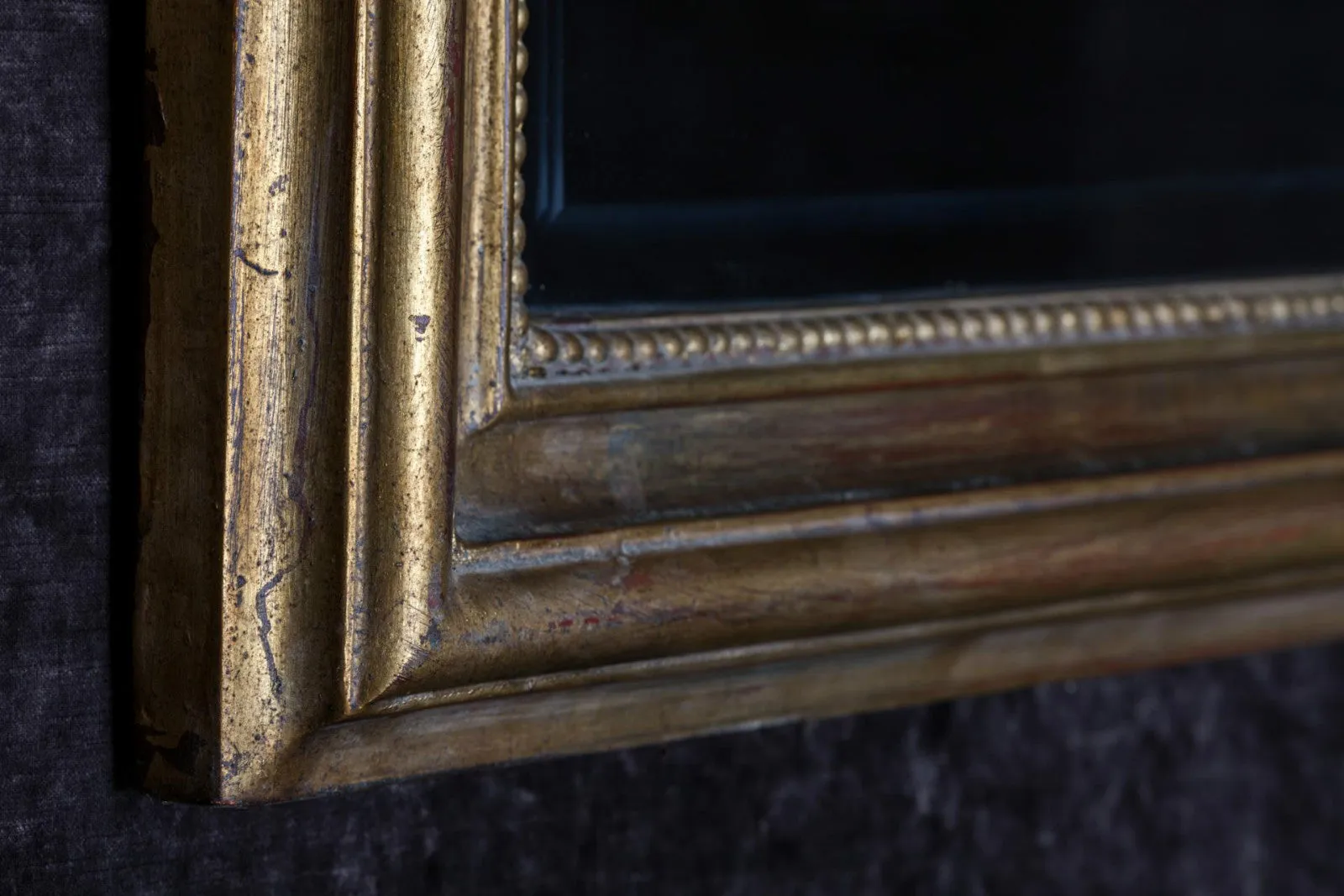 Hand-Carved Napoleon III Style Gilt Louis Philippe Beveled Mirror - Large