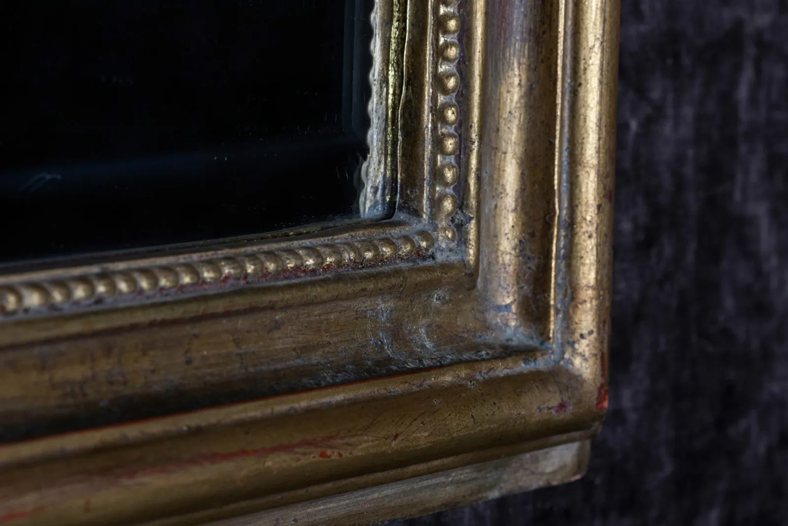 Hand-Carved Napoleon III Style Gilt Louis Philippe Beveled Mirror - Large