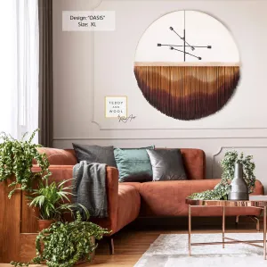 Handmade Round Macrame Mirror Wall Hanging with Fringes