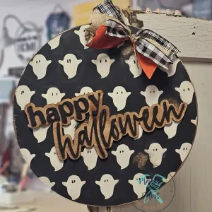 Happy Halloween Patterned Door Hanger