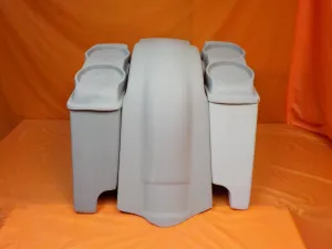 Harley Davidson 4" Extended Saddlebags Dual 6 x 9 Speaker Lids Fender Cutouts