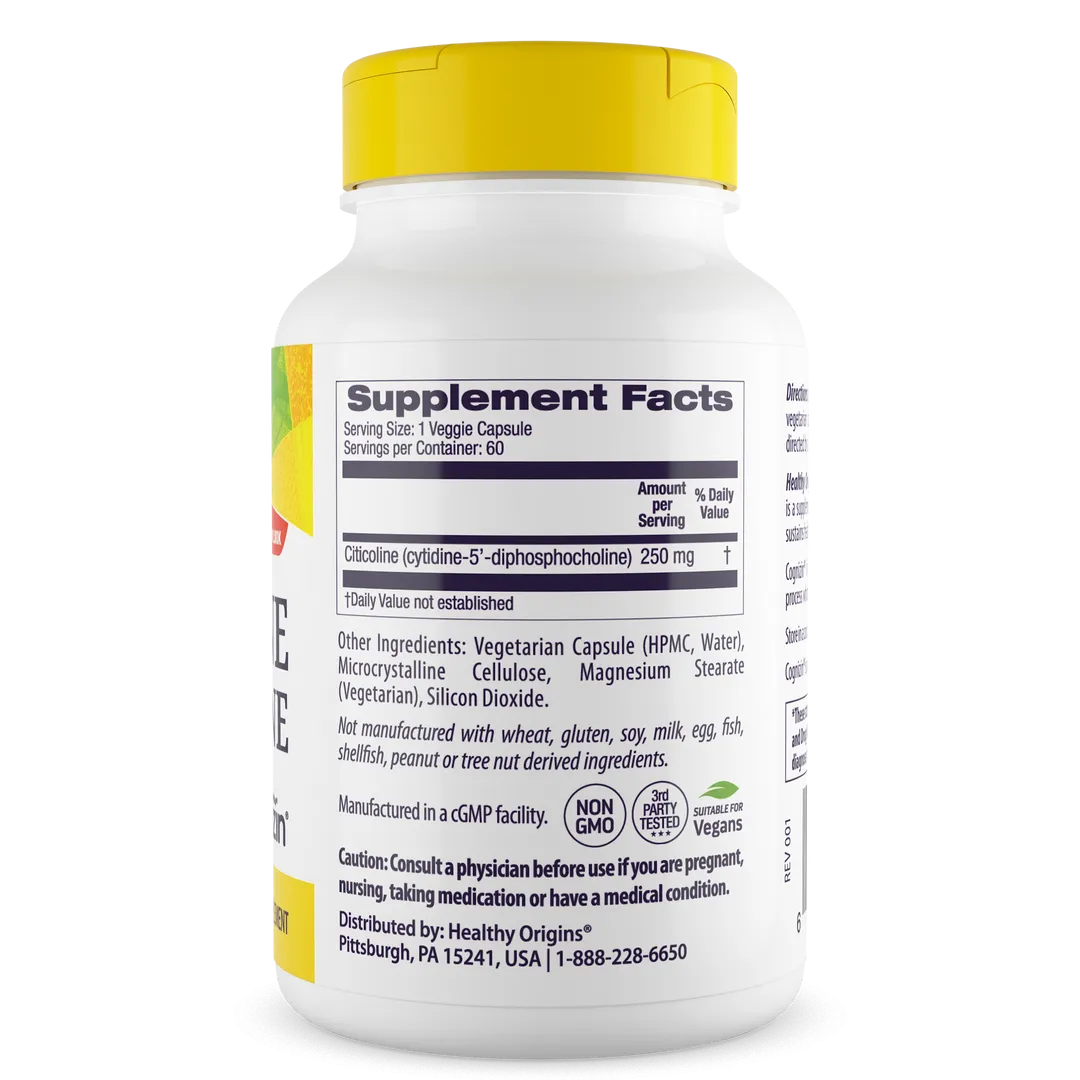 Healthy Origins Cognizin Citicoline, 250mg – 60 Veg Capsules