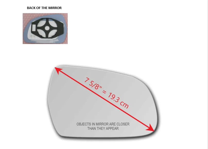 Heated Mirror Glass With Plastic Backing Plate Attached for Audi A4 2011 - 2016