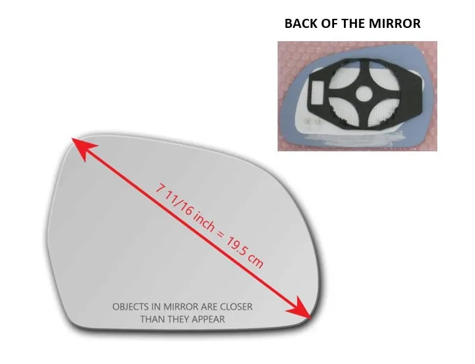 Heated Mirror Glass with Plastic Backing Plate Attached for Audi Q3 Quattro 2015 - 2018