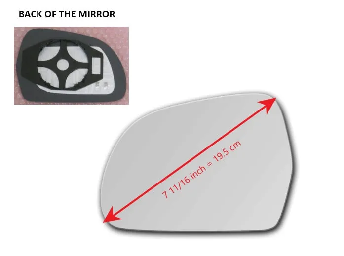 Heated Mirror Glass with Plastic Backing Plate Attached for Audi Q3 Quattro 2015 - 2018