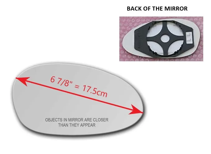 Heated Mirror Glass With Plastic Backing Plate Attached for BMW 328XI 2007 - 2008