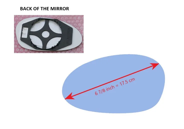 Heated Mirror Glass With Plastic Backing Plate Attached for BMW 328XI 2007 - 2008