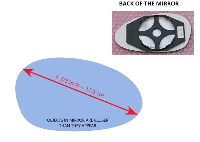 Heated Mirror Glass With Plastic Backing Plate Attached for BMW 330XI 2006