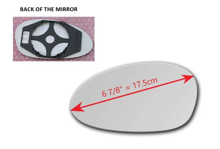 Heated Mirror Glass With Plastic Backing Plate Attached for BMW 330XI 2006