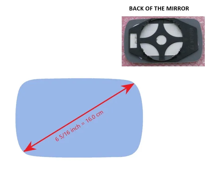 Heated Mirror Glass With Plastic Backing Plate Attached for BMW 528I 1997 - 2000