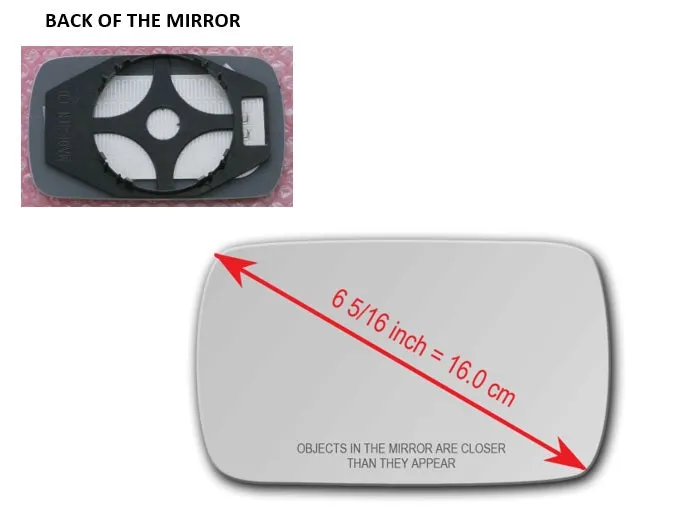 Heated Mirror Glass With Plastic Backing Plate Attached for BMW 528I 1997 - 2000