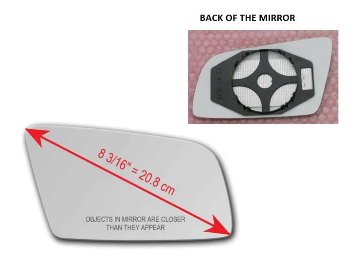 Heated Mirror Glass With Plastic Backing Plate Attached for BMW 530I 2004 - 2006