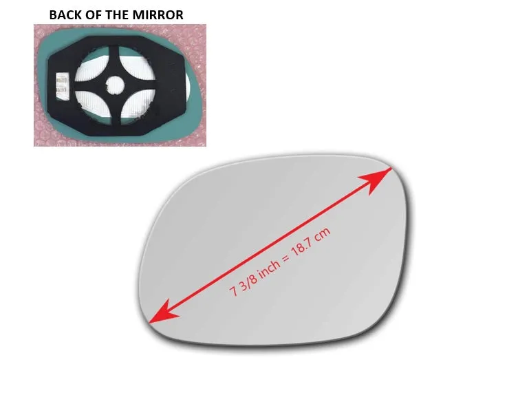 Heated Mirror Glass With Plastic Backing Plate Attached for Kia Soul 2014 - 2019