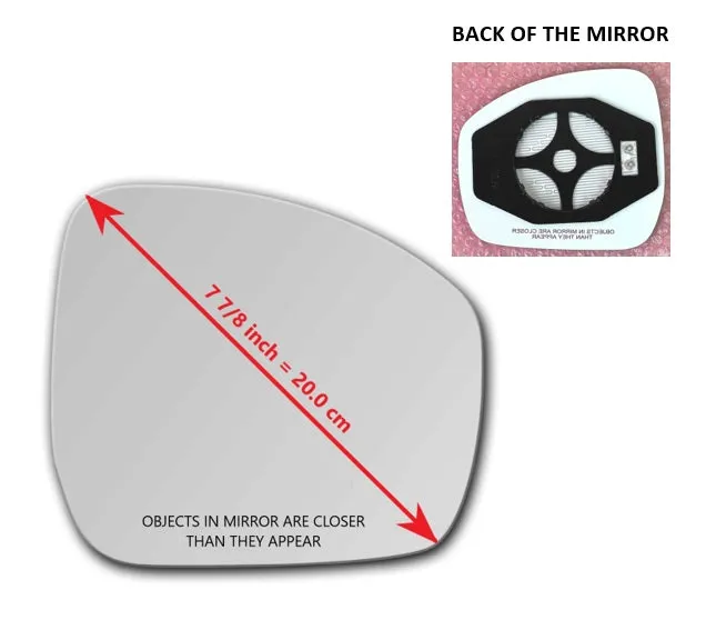 Heated Mirror Glass With Plastic Backing Plate Attached for Land Rover Range Rover 2013 - 2018