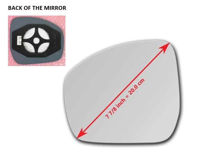 Heated Mirror Glass With Plastic Backing Plate Attached for Land Rover Range Rover 2013 - 2018